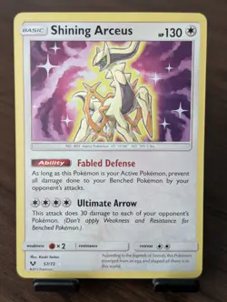 2017 Pokemon Shining Legends Arceus #57/73 LP - Image 1