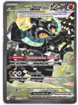 Cornerstone Mask Ogerpon ex 215/167 Twilight Masquerade Pokemon - Image 1