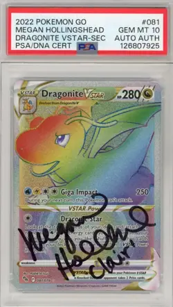 PSA 10 Signed Megan Hollingshead Dragonite VSTAR Secret autograph pokemon - Image 1