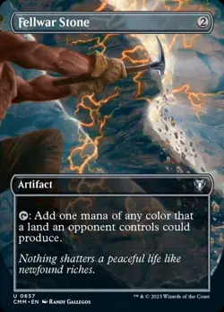 1 x Fellwar Stone - Foil - Borderless - Commander Masters - Light Play - MTG - Image 1