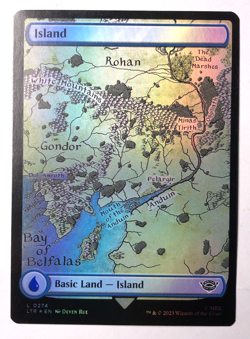 Island FOIL FULL ART 274 Lord of the Rings MTG Magic the Gathering NM - Image 1