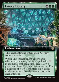 Lattice Library x1 Extended Art Secrets of Strixhaven SOC NM MTG - Image 1