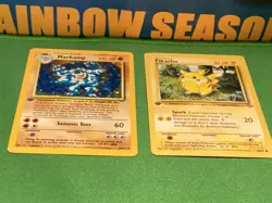 POKEMON FIRST EDITION MACHAMP BASE & PIKACHU JUNGLE - Image 2