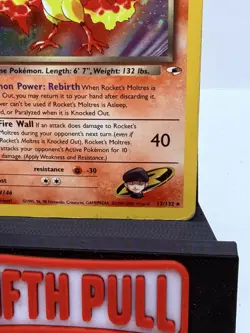 Pokemon Rockets Moltres 12/132 Holo Rare Gym Heroes Vintage Wotc HP - Image 3