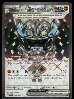 CORNERSTONE MASK OGERPON EX 199/167 ULTRA RARE TWILIGHT MASQUERADE POKEMON NM - Image 2