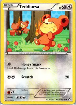 Pokemon TCG Teddiursa RC15 Legendary Treasures Holo LP - Image 1