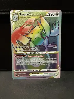 Pokemon Lugia VSTAR Secret Rare Full Art Holo 202/195 Silver Tempest NM Rainbow - Image 1
