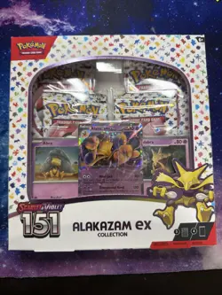 Pokemon Scarlet & Violet 151 Alakazam ex Collection Box 4 Boosters 3 Promos - Image 1