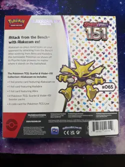 Pokemon Scarlet & Violet 151 Alakazam ex Collection Box 4 Boosters 3 Promos - Image 2