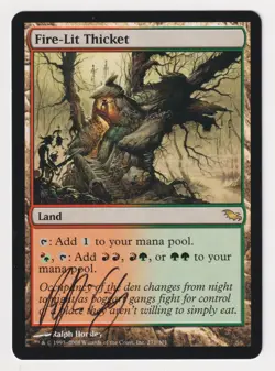 Signed Fire-Lit Thicket Proof Sketch MP Shadowmoor Artist Ralph Horsley MTG AP! - Image 2