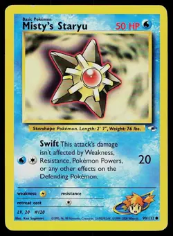 Pokemon Card Gym Heroes Misty's Staryu 90/132 Unlimited Common - Image 1