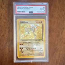 Pokemon Hitmonlee 7/62 Fossil Holo Rare PSA 6 1999 English TCG - Image 1