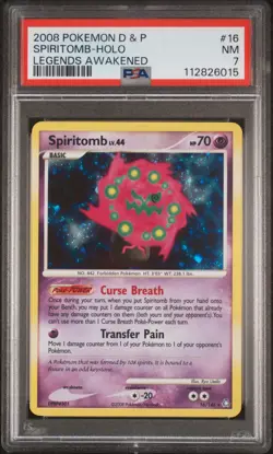 2008 POKEMON DIAMOND & PEARL LEGENDS AWAKENED #16 SPIRITOMB-HOLO PSA 7 - Image 1