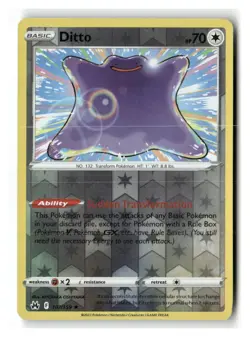 Ditto 107/159 Holo Rare Crown Zenith Pokemon Reverse Holo Near Mint - Image 1