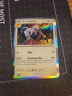 Holo Aerodactyl 142/165 Rare Scarlet and Violet 151 Pokemon TCG - Image 1