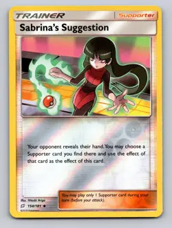 Sabrina's Suggestion - 154/181 Uncommon Team Up Pokemon Reverse Holo NM - Image 1