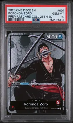 2023 Roronoa Zoro OP01-001 PREMIUM CARD COLL 25TH EDITION EN PSA 10 - Image 1