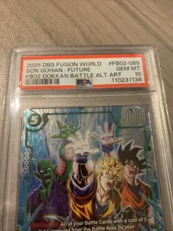 Dragon Ball Super Card Son Gohan:Future FB02-089 SR Alt Art Dokkan Battle PSA 10 - Image 3