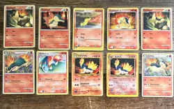 Quilava Evolution Lot – Vintage Pokemon Cyndaquil & Quilava - 10 Cards - Image 1