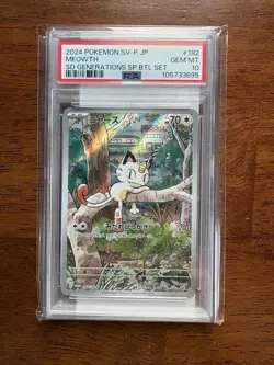 Meowth 192/SV-P Start Deck Generations Special Battle Pokemon Japanese PSA 10 - Image 1