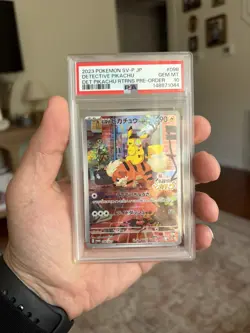2023 POKEMON JAPANESE SV-P PROMO #098 DETECTIVE PIKACHU PSA 10 - Image 1