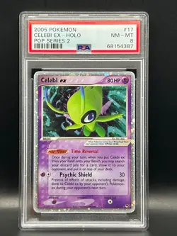 2005 Pokemon POP Series 2- Celebi Ex #17/17 Ultra Rare Holo- PSA NM-MT 8 - Image 1