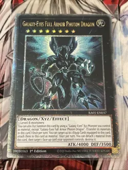 YUGIOH GALAXY-EYES FULL ARMOR PHOTON DRAGON QUARTER CENTURY RARE RA01-EN037 - Image 1