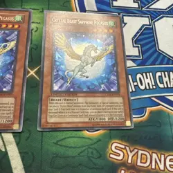 Yugioh Crystal Beast Sapphire Pegasus x2 CT04-EN002 Secret Rare Limited Ed LP/MP - Image 3
