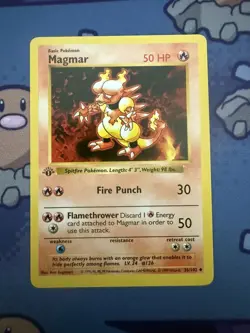 Magmar 36/102 Shadowless 1st Edition Base Set Pokemon Card - Image 1