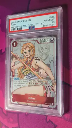 One Piece Card Nami OP01-016 Premium Collect 25th Anniversary English PSA 10 - Image 1
