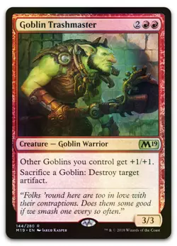 Goblin Trashmaster #144 (Foil) (NM) Core Set 2019 M19 Magic MTG - Image 1