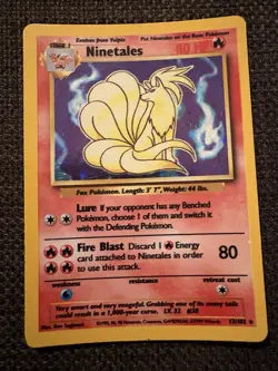 Ninetales 12/102 Holo Holo Rare Base Set Unlimited Pokemon - Image 1
