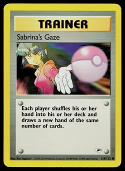 Pokemon Card Gym Heroes Sabrina's Gaze 125/132 Unlimited Common - Image 1
