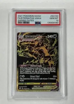 2021 POKEMON SWORD & SHIELD SHINING FATES #SV122 FULL ART/ETERNATUS VMAX PSA 10 - Image 1
