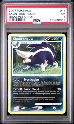 2007 POKEMON DIAMOND & PEARL #15 SKUNTANK-HOLO PSA 7 - Image 1