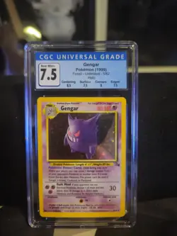 Gengar Pokemon 1999 Fossil-Unlimited-5/62 Holo CGC Near Mint+ 7.5!!! - Image 1