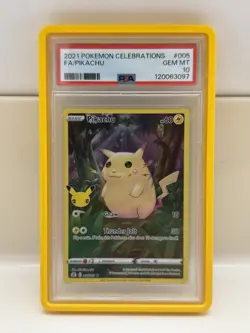 Pokemon PSA 10 2021 Celebrations Pikachu 005/025 Full Art Holo English - Image 1