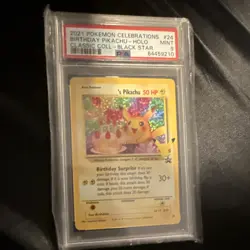 Pokemon Birthday Pikachu Celebrations Classic Collection Holo PSA 9 - Image 1