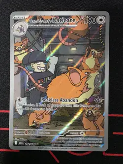 Pokemon TCG: Team Rocket's Raticate 202/182 IR Sv10: Destined Rivals NM - Image 1