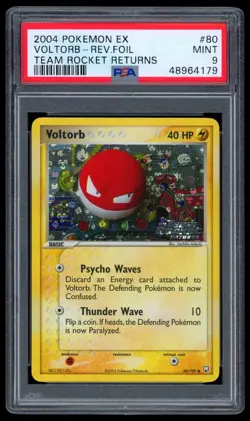 2004 POKEMON EX TEAM ROCKET RETURNS VOLTORB REV. HOLO PSA 9 MINT 80/109 - Image 1