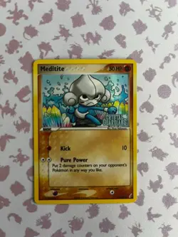 Meditite 56/100 EX Crystal Guardians Stamped Reverse Holo Pokemon TCG Card - Image 1