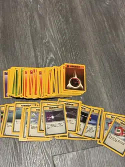 Lot Of Vintage 35 Trainer And 90 Energy Pokemon Cards 1995 Pikachu 125 Total - Image 1