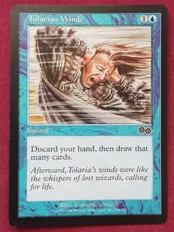 Magic The Gathering URZA'S SAGA TOLARIAN WINDS blue card MTG - Image 1