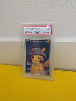 2023 Pokemon SVP EN x Van Gogh #085 Pikachu/Grey Felt Hat PSA 9 - Image 1