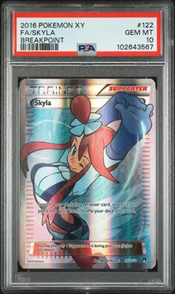 2016 POKEMON XY BREAKPOINT #122 FULL ART/SKYLA PSA 10 - Image 1