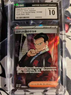 Team Rocket's Giovanni SR 121/098 sv10 Pokemon The Glory of Team Rocket CGC 10 - Image 1