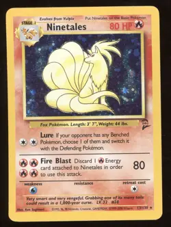 2000 Pokemon Base Set 2 Ninetales Holo Rare #13/130 - Image 1