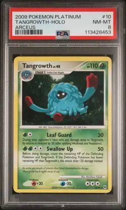 2009 POKEMON PLATINUM ARCEUS #10 TANGROWTH-HOLO PSA 8 - Image 1