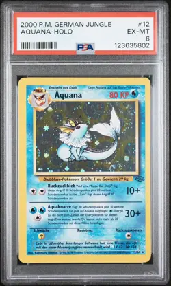 2000 Pokemon German Jungle Aquana #12 PSA 6 Vaporeon Holo Vintage Rare - Image 1