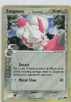 Pokemon Zangoose Holo Delta Species POP Series 5 15/17 - Image 1